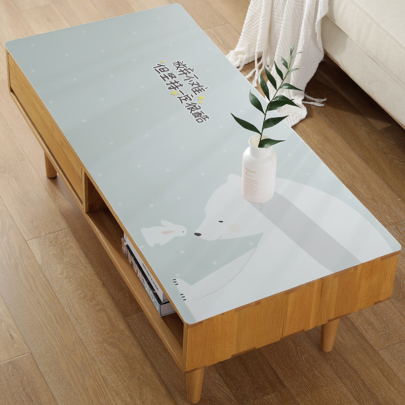 Cartoon Leather Tea Table Cloth Rectangular Living Room Household Tea Cut Waterproof Oil and Prevention Washing Leather Table Pads