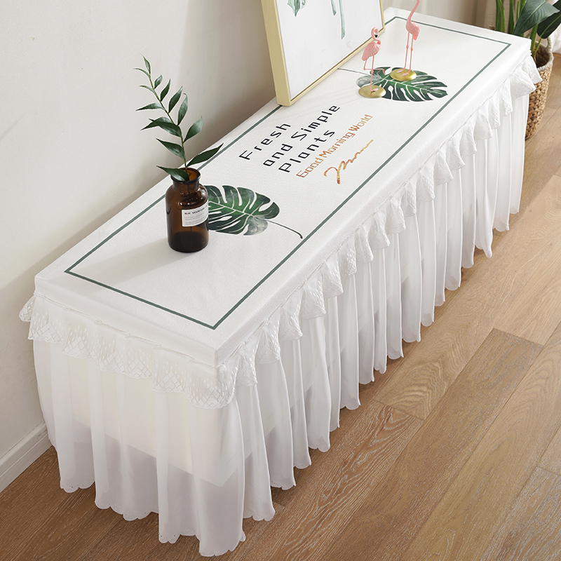 Minimalist Modern White Table Cloth Rectangular TV Cabinet Tea Table Dust Cover All-bag Living Room Snow Spinning Lace Fabric-Taobao