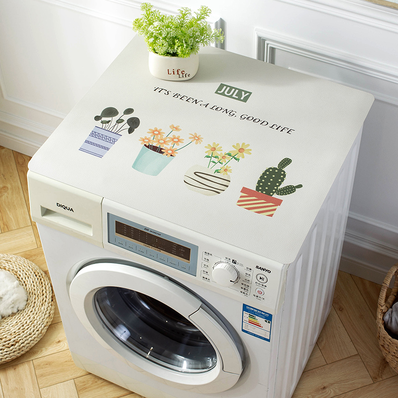 Q bomb silicone washing machine mat cover cloth automatic roller type waterproof sunscreen bedside table refrigerator dust cover cover