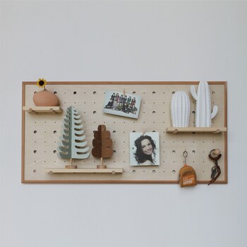 Woodworking life beech hole board internet celebrity storage rack bedroom living room wall decoration wall hanging display display rack