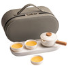 Lamb fat jade white porcelain travel kung fu tea set portable camping outdoor teapot drinking tea quick guest cup