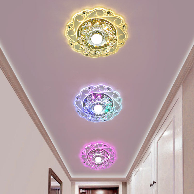 Led corridor crystal lamp corridor lamp downlight hole lamp embedded ceiling projection lamp balcony entrance entrance home creation