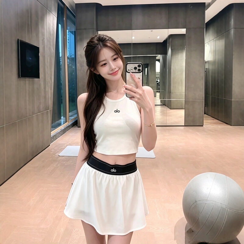 Aio Sports Short Skirt Vest Summer Women's Black Quick-Drying Yoga Skirt Anti-Exposure High-Waisted A-Line Tennis Fitness Short Skirt Aio Sports Short Skirt Vest Summer Women's Black Quick-Drying Yoga Skirt Anti-Exposure High-Waisted A-Line Tennis Fitness Short Skirt