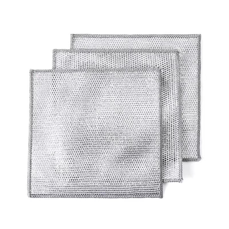 Metal Foil Multi-Purpose Cleaning Cloth, Powerful Stain Remover, Kitchen Cleaning Sponge, Double-Sided Plain Weave Scarf, Light Luxury Style