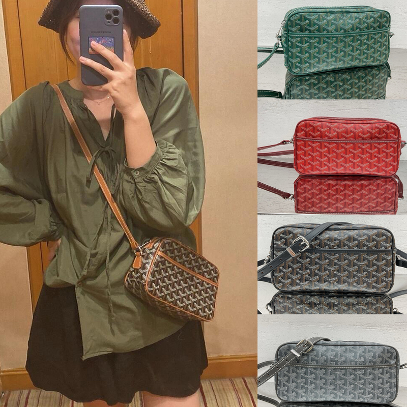 Genuine Leather Dog-Tooth Bag Camera Bag Single Shoulder Crossbody Bag Unisex Commuter Small Square Bag Versatile Vintage Pattern First Layer Cowhide