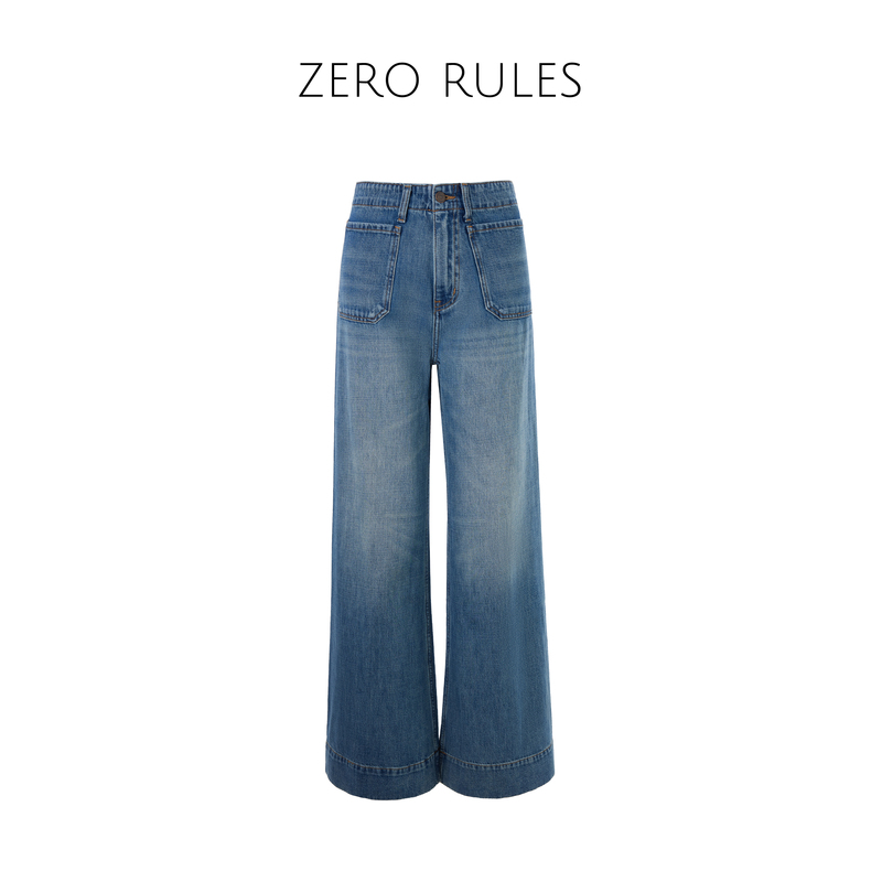 Wanwan Light Luxury【Bc Jeans】High-End 100% Washed Cotton Wide-Leg Jeans That Make Your Legs Look Longer and Slimmer