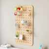 Solid wood hole board hanging board wall decorative partition shelf desk background wall rack display rack storage rack