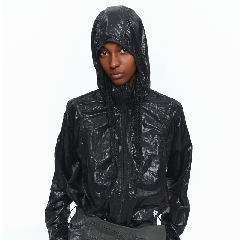 Xinadu Short Patchwork Hooded Jacket