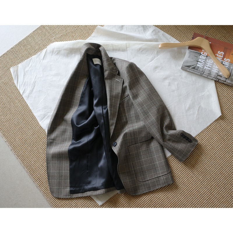 Weaving |   British-Made Series, Top-Quality Bower R Prince of Wales Check Silhouette Blazer