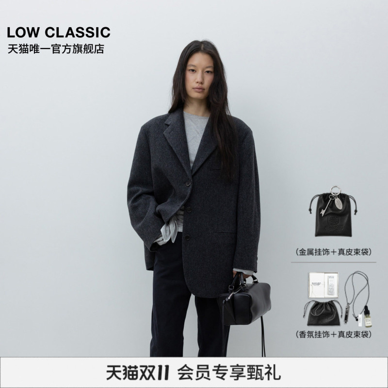 [Tmall Exclusive] Low Classic Wool Loose Casual Lapel Stylish Blazer Woolen Coat Korean Style for Women