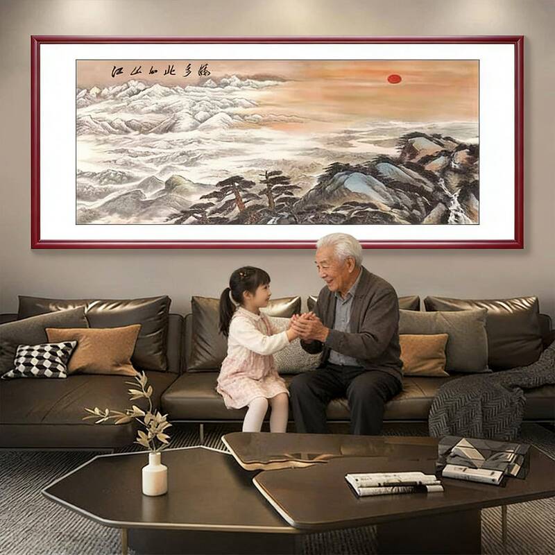 The Mountains and Rivers Are so Beautiful, Chinese Landscape Painting, Office Hanging Painting, Living Room Background Wall, Grand and Auspicious Wall Art