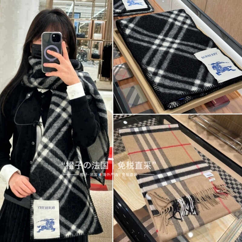 Burberry Scarf New Model, Same Style as Park Ji-Hyun, Classic Cashmere Warm Wool Shawl and Neck Warmer Burberry Scarf New Model, Same Style as Park Ji-Hyun, Classic Cashmere Warm Wool Shawl and Neck Warmer