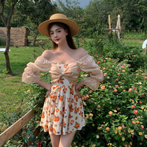 Swimsuit female summer 2021 new fashion sexy girl conservative student belly thin hot spring skirt one-piece swimsuit