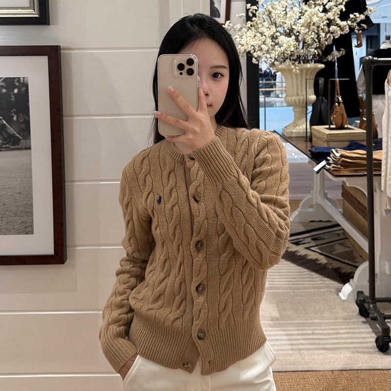 Hong Kong Direct Mail Order of Ralph Lauren Women's Cable Knit Wool Cardigan Sweater