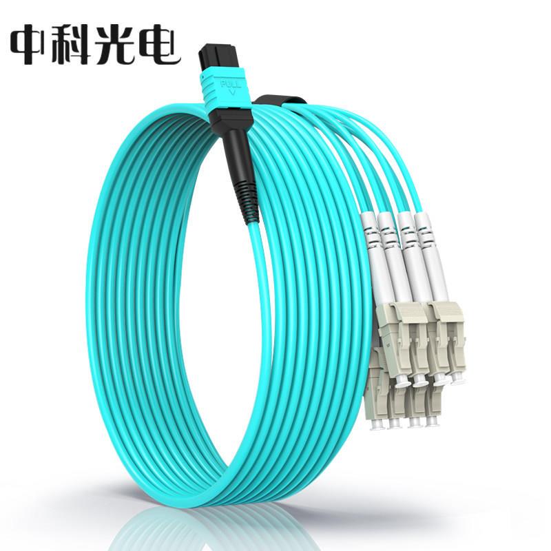 Zhongke Optoelectronics Mpo-Lc Fiber Optic Patch Cord 8-Core 12-Core 24-Core Om4 Multimode Fiber Optic Patch Cord Bundle Span 55