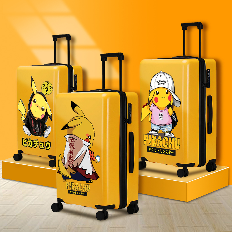 Child Pull Rod Box Boy Universal Wheel Cartoon Pikachu Suitcase 20 Inch Boy Small Student Travel Leather Case