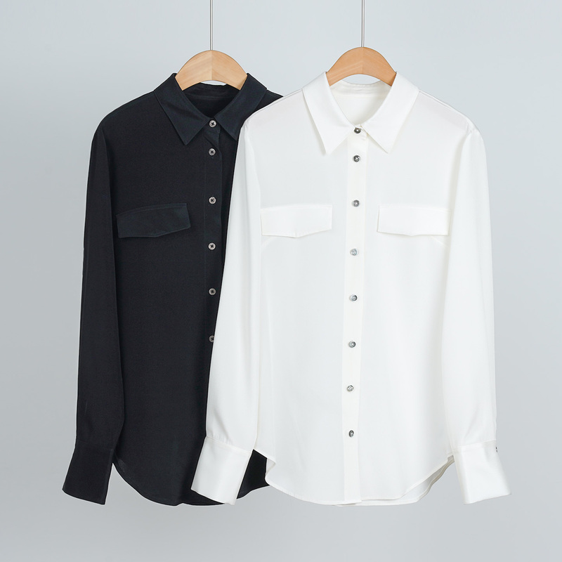【Xing Kangli Selection】Foreign Brand 36mm Heavy Crepe Mulberry Silk Collared Shirt (21051020)