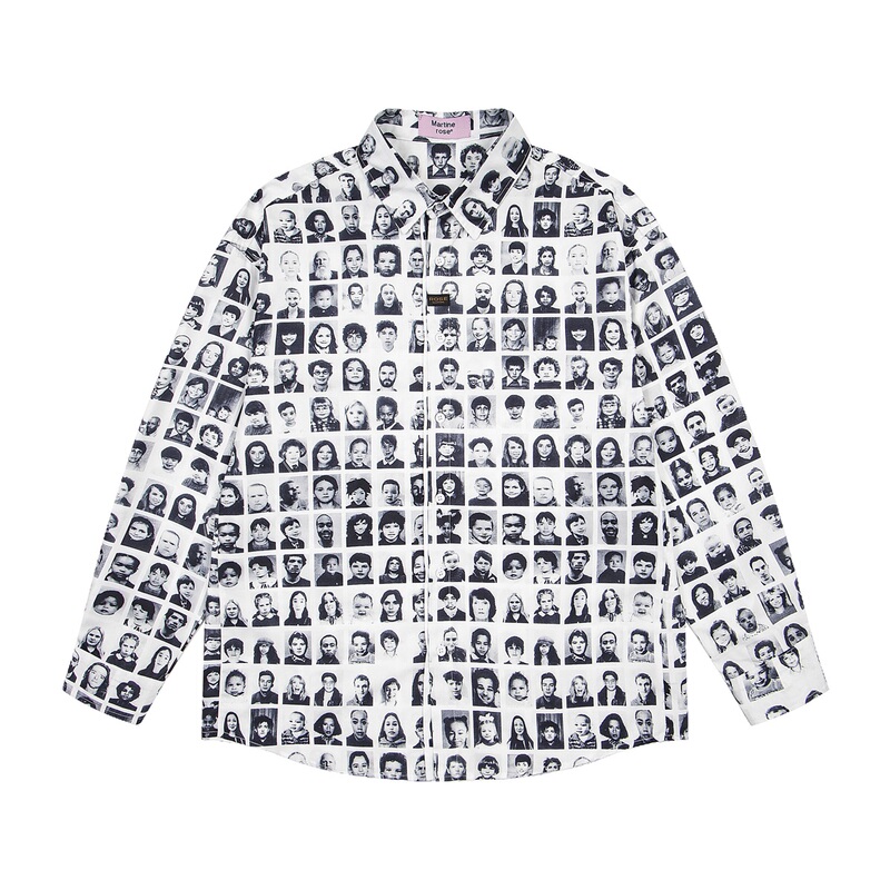 Martine Rose American Retro Street Style Printed Long-Sleeved Shirt Men's Loose Casual Shirt Jacket