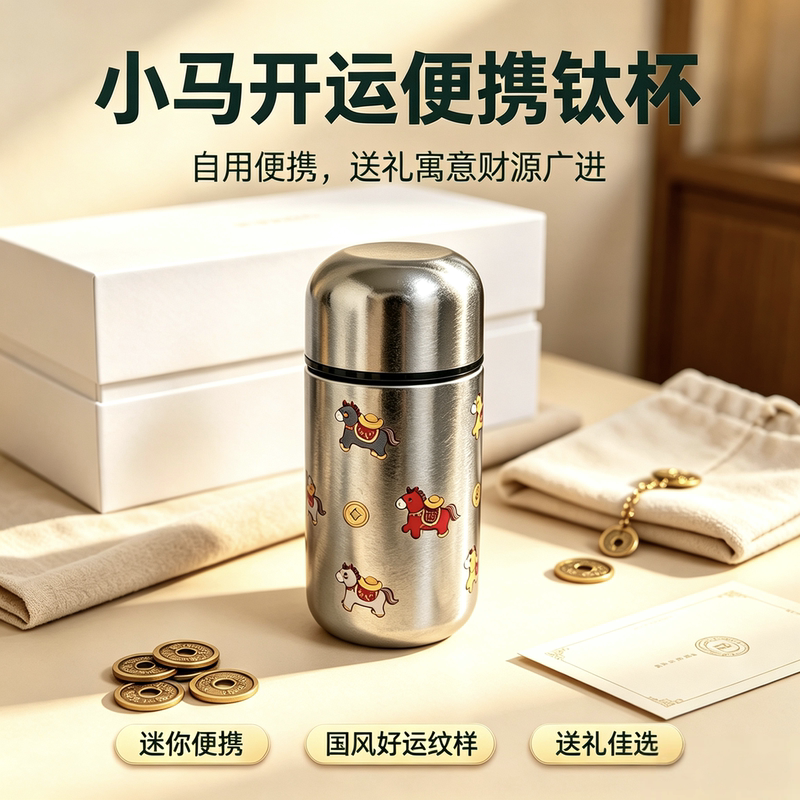 Pure Titanium Mini Insulated Pocket Titanium Cup 150ml High Aesthetic Value Portable Car Cup for Students and Girls