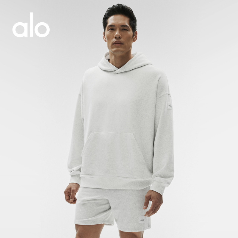 Alo|Men's Double Take Loose-Fit Sports Casual Drop-Shoulder Hoodie Sweatshirt Alo|Men's Double Take Loose-Fit Sports Casual Drop-Shoulder Hoodie Sweatshirt