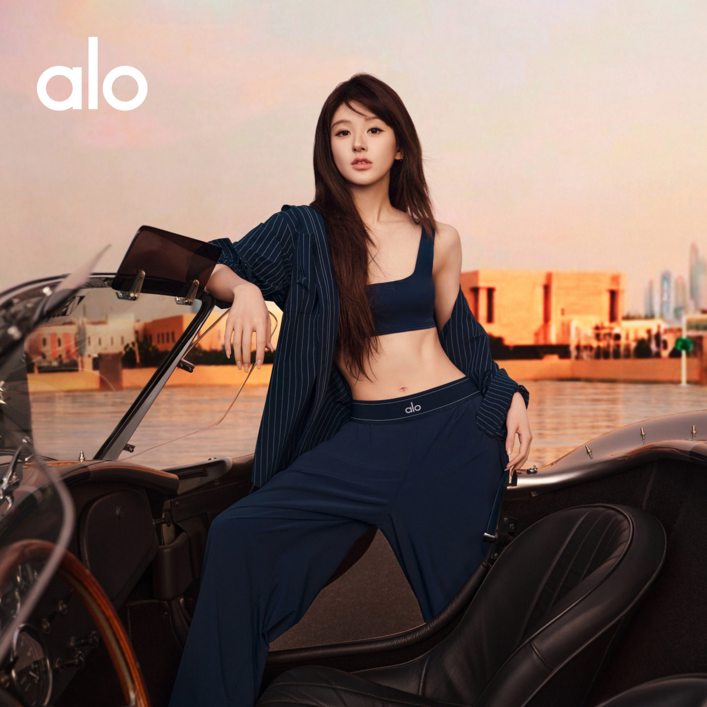 [Zhao Lusi style] ALO Ailuo | Women's Suit Up Loose Casual Straight-Leg Dress Pants Standard Edition