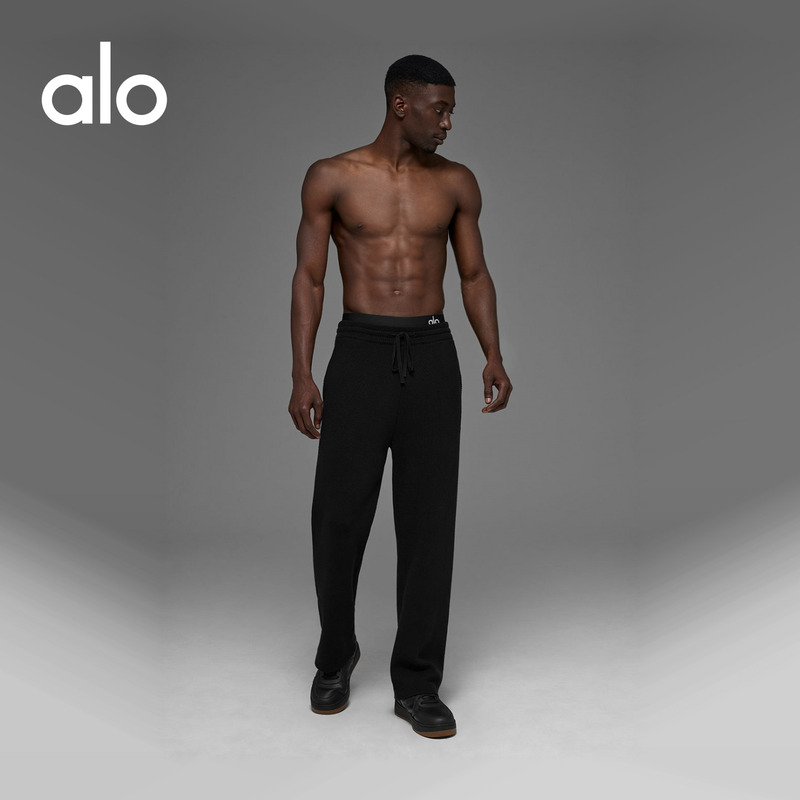 Alo｜Men's Scholar Casual Workwear Knit Straight-Leg Drawstring Sports Pants