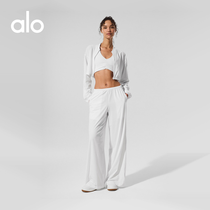 Alo|Women's Breezy Loose Commuting Casual Trendy Elastic Waist Wide Leg Pants Extended Version Alo|Women's Breezy Loose Commuting Casual Trendy Elastic Waist Wide Leg Pants Extended Version