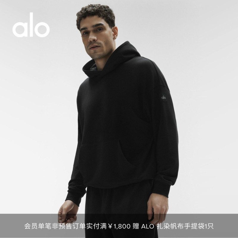 Alo|Men's Double Take Loose-Fit Sports Casual Drop-Shoulder Hoodie Sweatshirt Alo|Men's Double Take Loose-Fit Sports Casual Drop-Shoulder Hoodie Sweatshirt