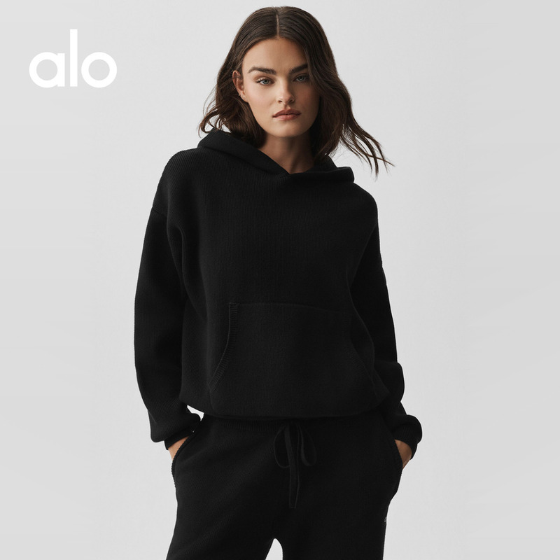 Alo|Unisex 2026 Autumn Scholar Street Casual Relaxed Slim Fit Hooded Knit Sweater Alo|Unisex 2026 Autumn Scholar Street Casual Relaxed Slim Fit Hooded Knit Sweater