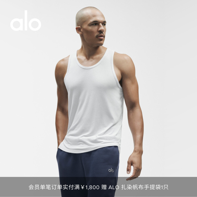 Alo|Men's Everyday Slim Fit Modal Blend Ribbed Sports Training Tank Top Alo|Men's Everyday Slim Fit Modal Blend Ribbed Sports Training Tank Top