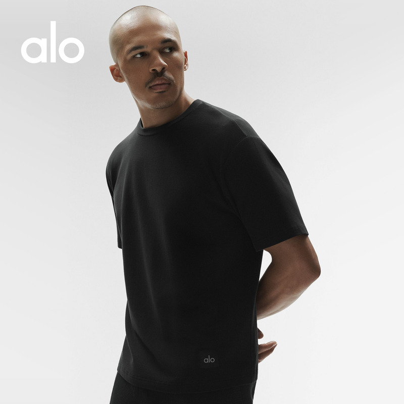 Alo｜Men's 2026 Autumn Double Take Loose Fit Fitness Casual Sports Short Sleeve T-Shirt