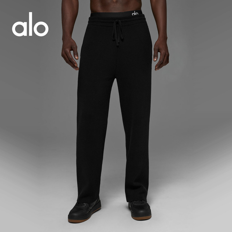 Alo|Men's Scholar Casual Commuting Knit Straight-Leg Drawstring Sports Pants Alo|Men's Scholar Casual Commuting Knit Straight-Leg Drawstring Sports Pants
