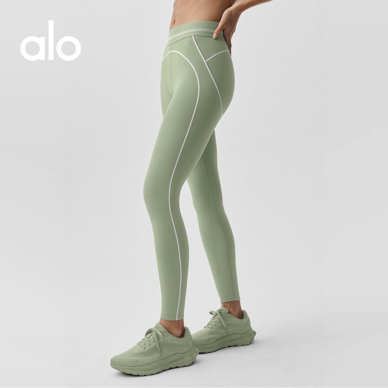 Alo|Women's Airbrush Heart Throb Ankle-Length High-Waisted Tight Yoga Pants Alo|Women's Airbrush Heart Throb Ankle-Length High-Waisted Tight Yoga Pants
