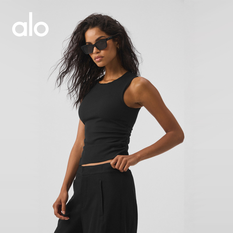 Alo｜Women's En Pointe Slim Fit Ribbed Sports Fitness Yoga Waist-Cinching Tank Top