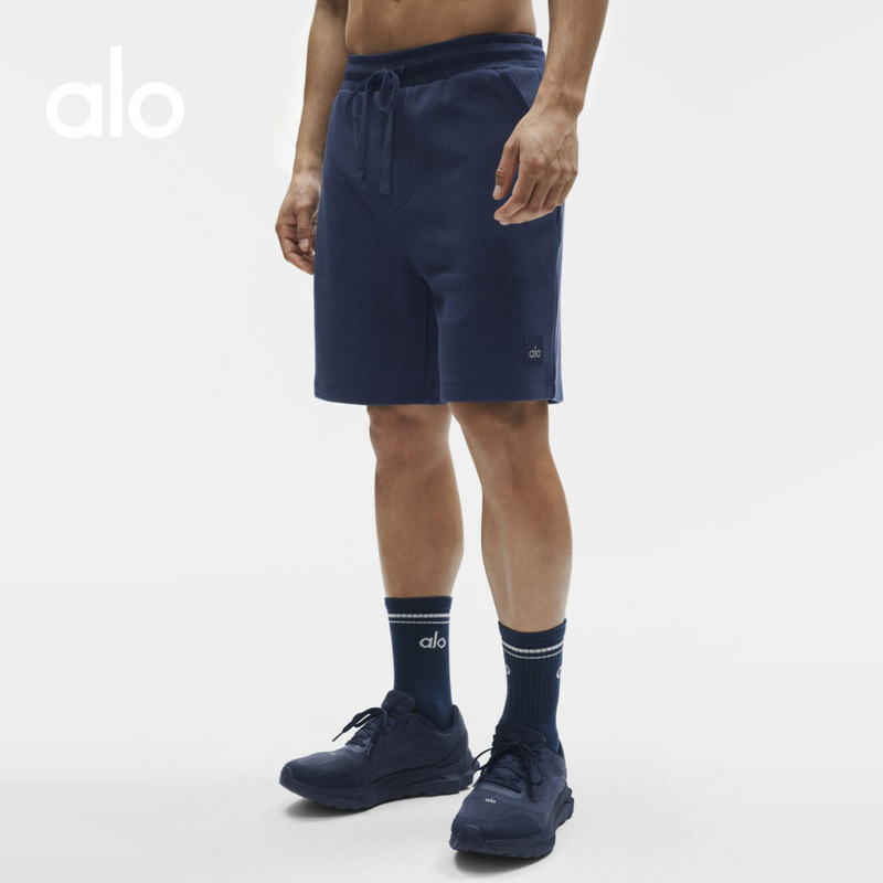 Alo｜Men's Waffle Patterned Sports Casual Fitness Training Classic Shorts 7"