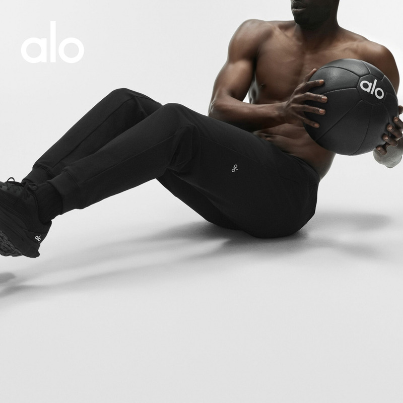 Alo｜Men's Co-Op Casual Trendy Sports Commuting Elastic Waist Long Pants Extended Version