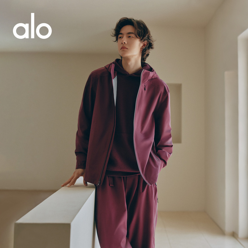 [Same Style as Wang Yibo] Alo｜Men's Waffle Waffle Pattern Sports Hoodie Sweatshirt