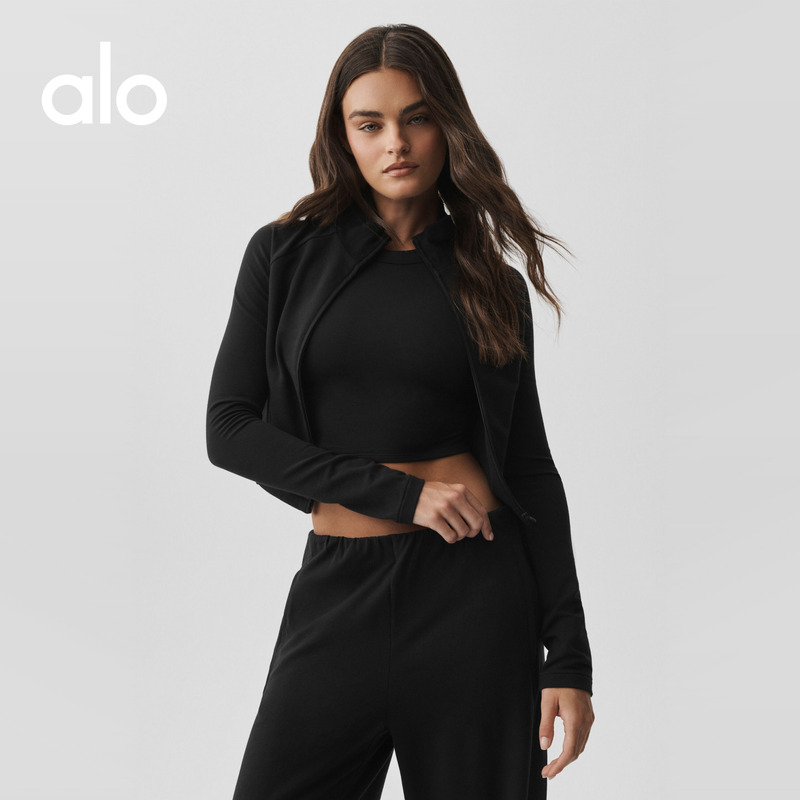 Alo｜Women's Sway Slim Fit Sports Casual Short Stretch High Collar Commuter Jacket