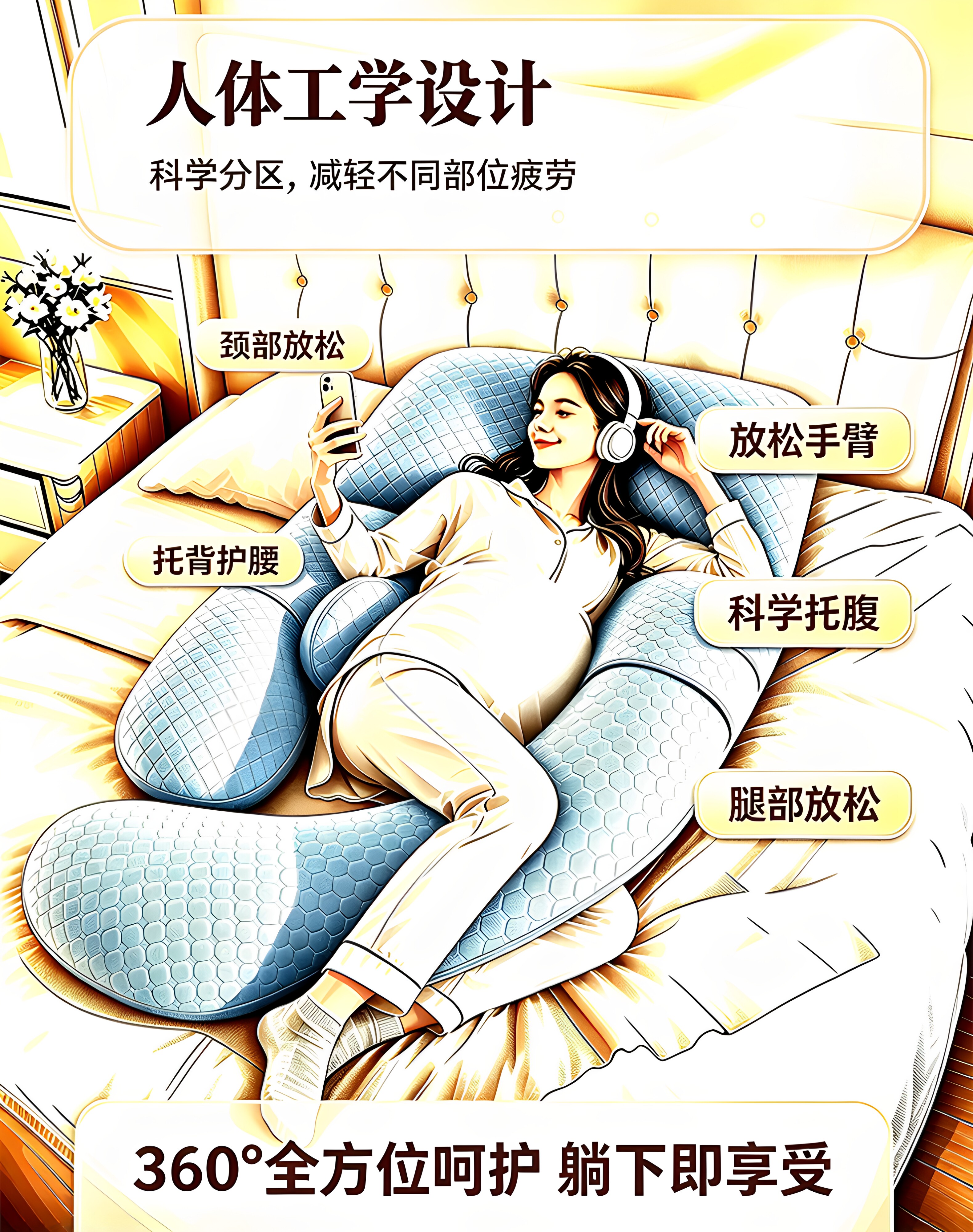 孕妇枕护腰侧睡枕托腹侧卧枕头用品怀孕期孕晚期睡觉专用抱枕神器 — 4