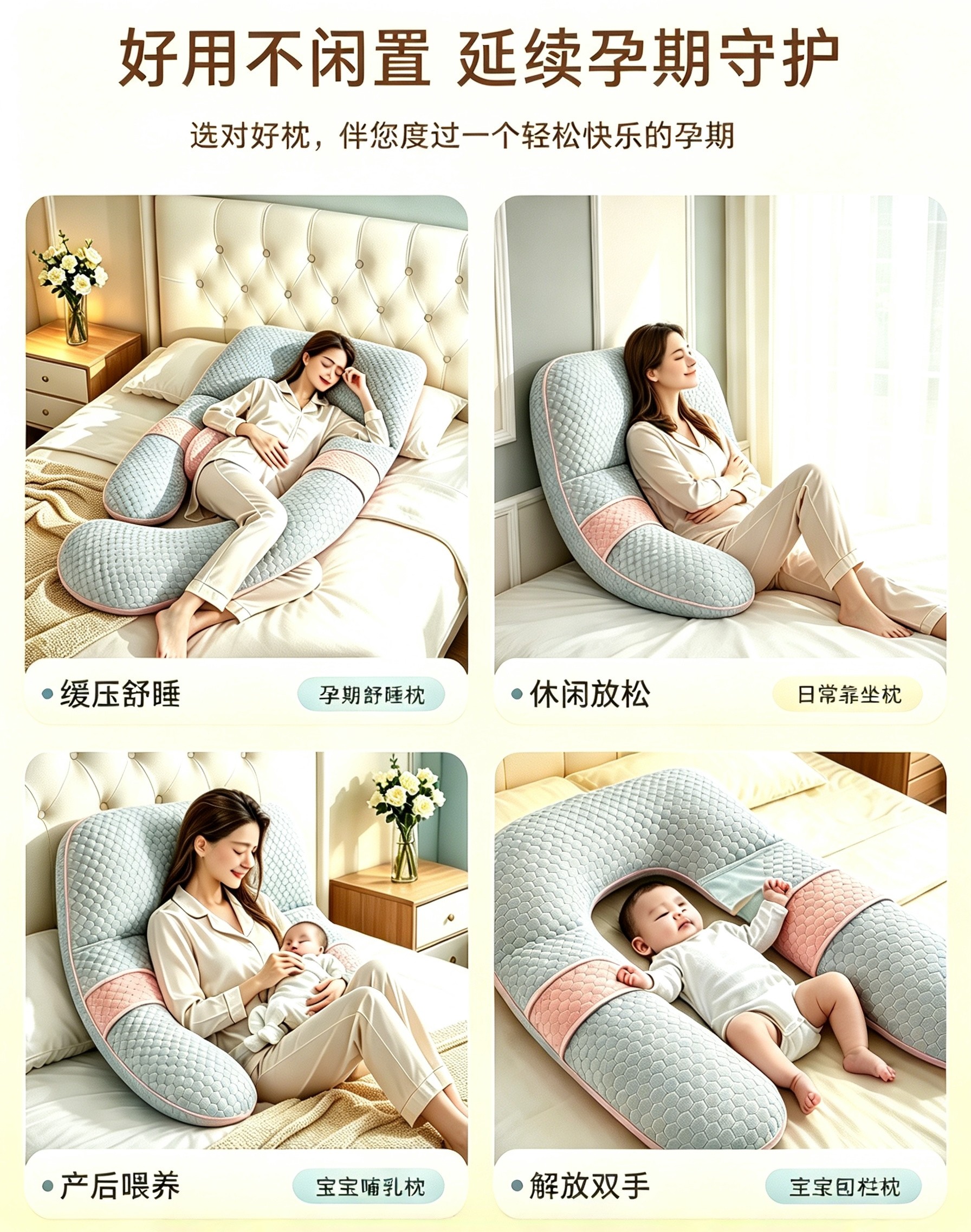 孕妇枕护腰侧睡枕托腹侧卧枕头用品怀孕期孕晚期睡觉专用抱枕神器 — 14