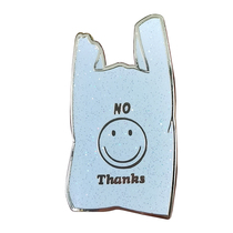Say no to plastic bags brooch badge environmentalist shiny decoration