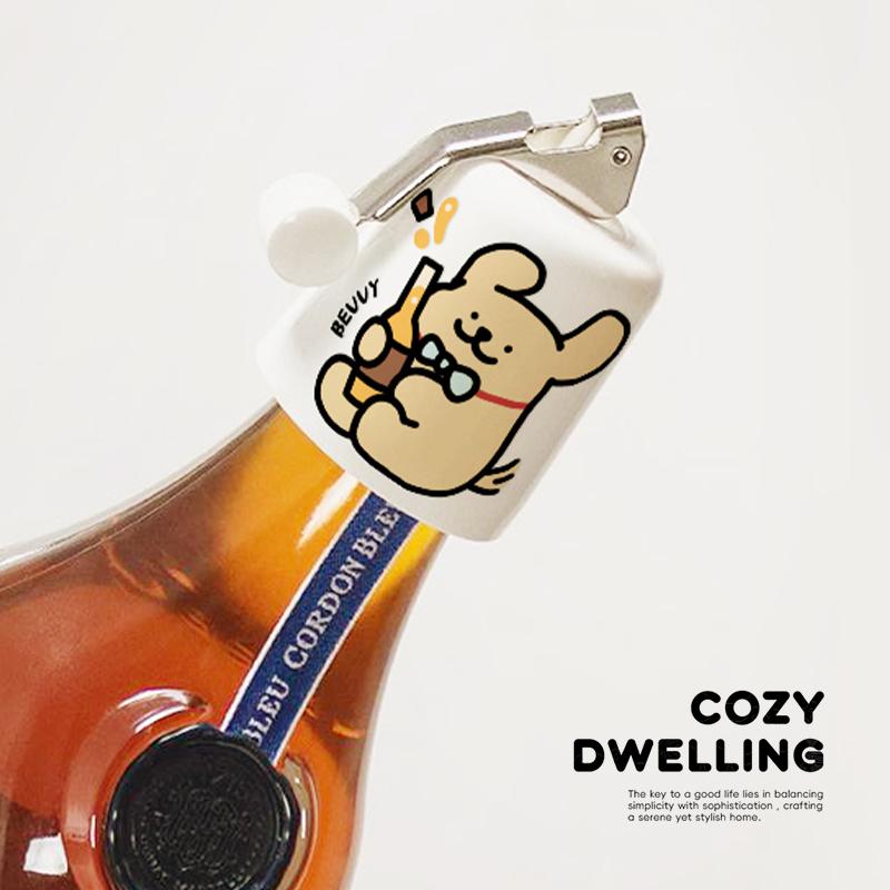 漫画の子犬のワインボトルストッパー、ユニバーサルな赤ワインストッパー、真空ボトルストッパー、ボトルオープナー、高価値保存ストッパー、シーリングストッパー