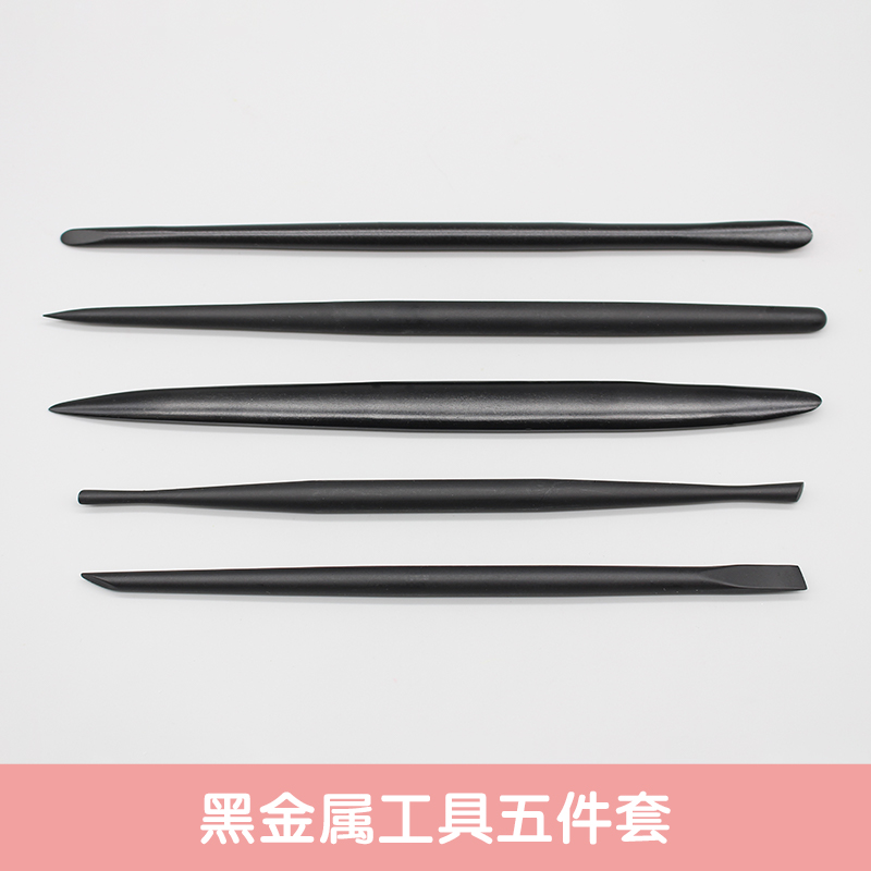 Ink Uncle Ultra Light Resin Clay Clay Model To Make Texture Stainless Steel Tools Black Metal Five Pieces Suit