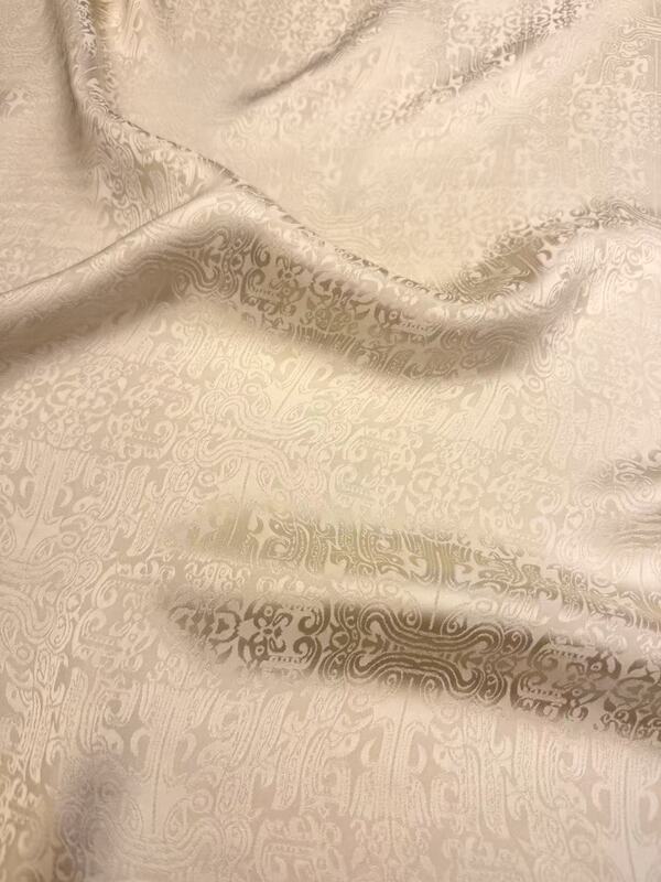 【Guanle Crepe】50Mm High-End New Chinese-Style Clothing Fabric Jacquard Fabric Tapioca Silk