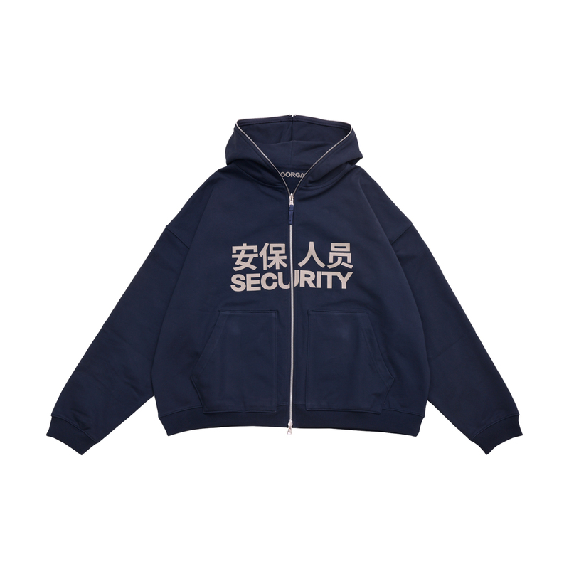 Open-Front Knitted Double-Sided Hoodie Security Zipper Hoodie