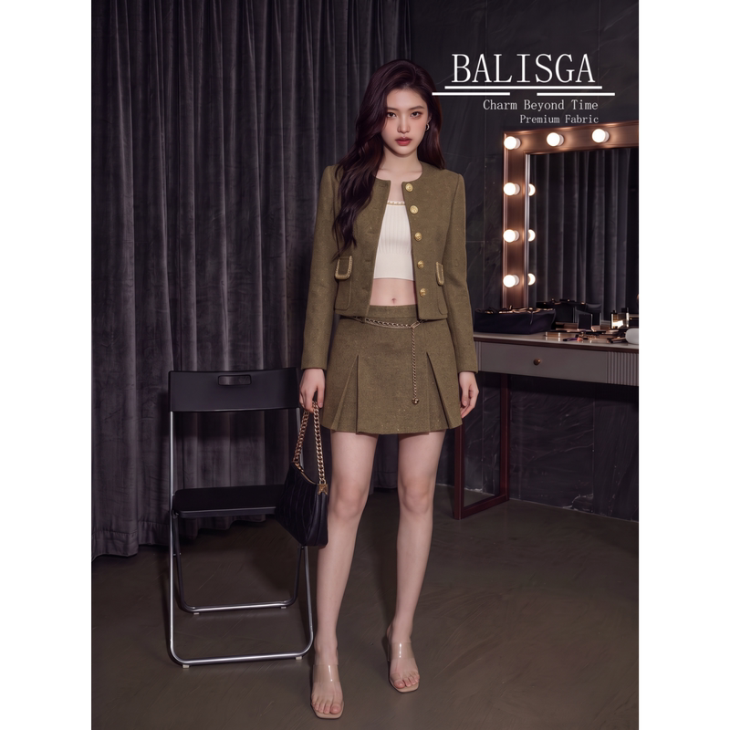 High-End Women's Clothing, New Autumn Style, Brown Tweed Jacket, Belt, Short Skirt Set, Slimming and Elegant Two-Piece Set for Ladies High-End Women's Clothing, New Autumn Style, Brown Tweed Jacket, Belt, Short Skirt Set, Slimming and Elegant Two-Piece Set for Ladies
