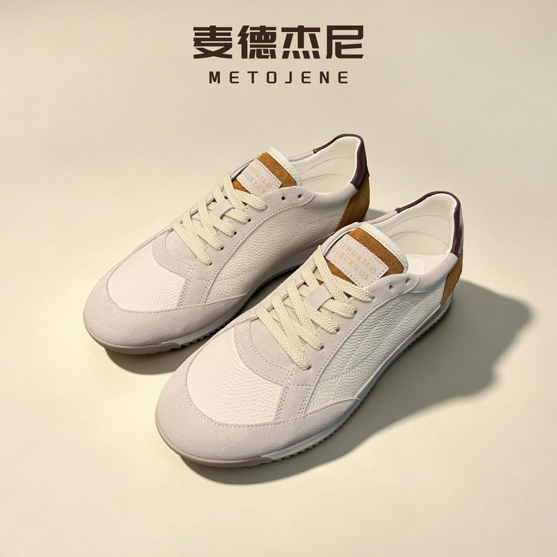Metoj Bc Old Money Style First Layer Lychee Leather Suede Patchwork Breathable Casual A-Gan Training Shoes Metoj Bc Old Money Style First Layer Lychee Leather Suede Patchwork Breathable Casual A-Gan Training Shoes