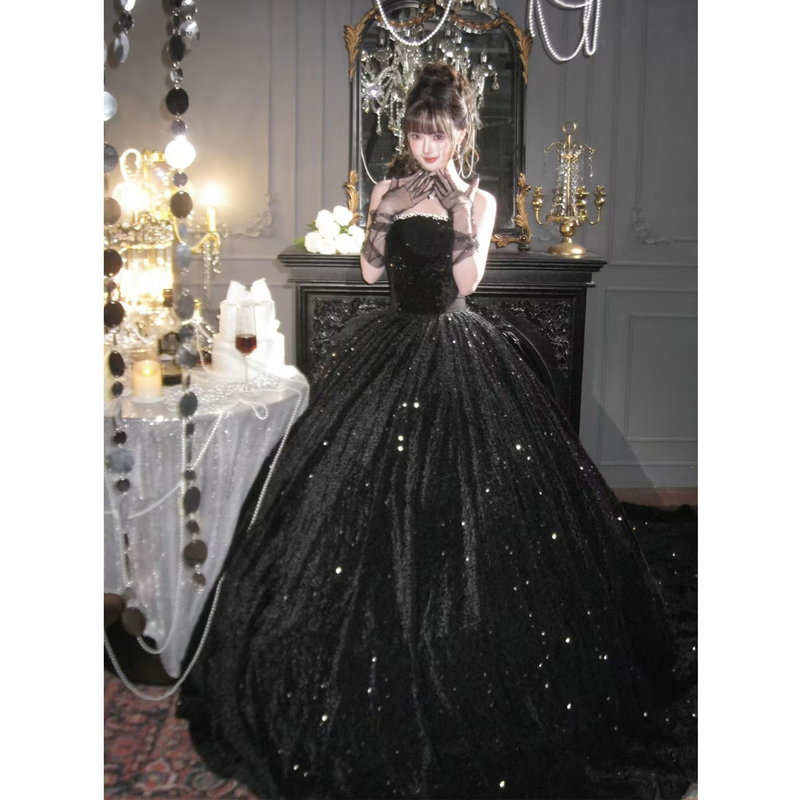Black Birthday Evening Dress for Women 2026 New Style High-End Luxury Student Coming-Of-Age Ceremony Princess Dress Party