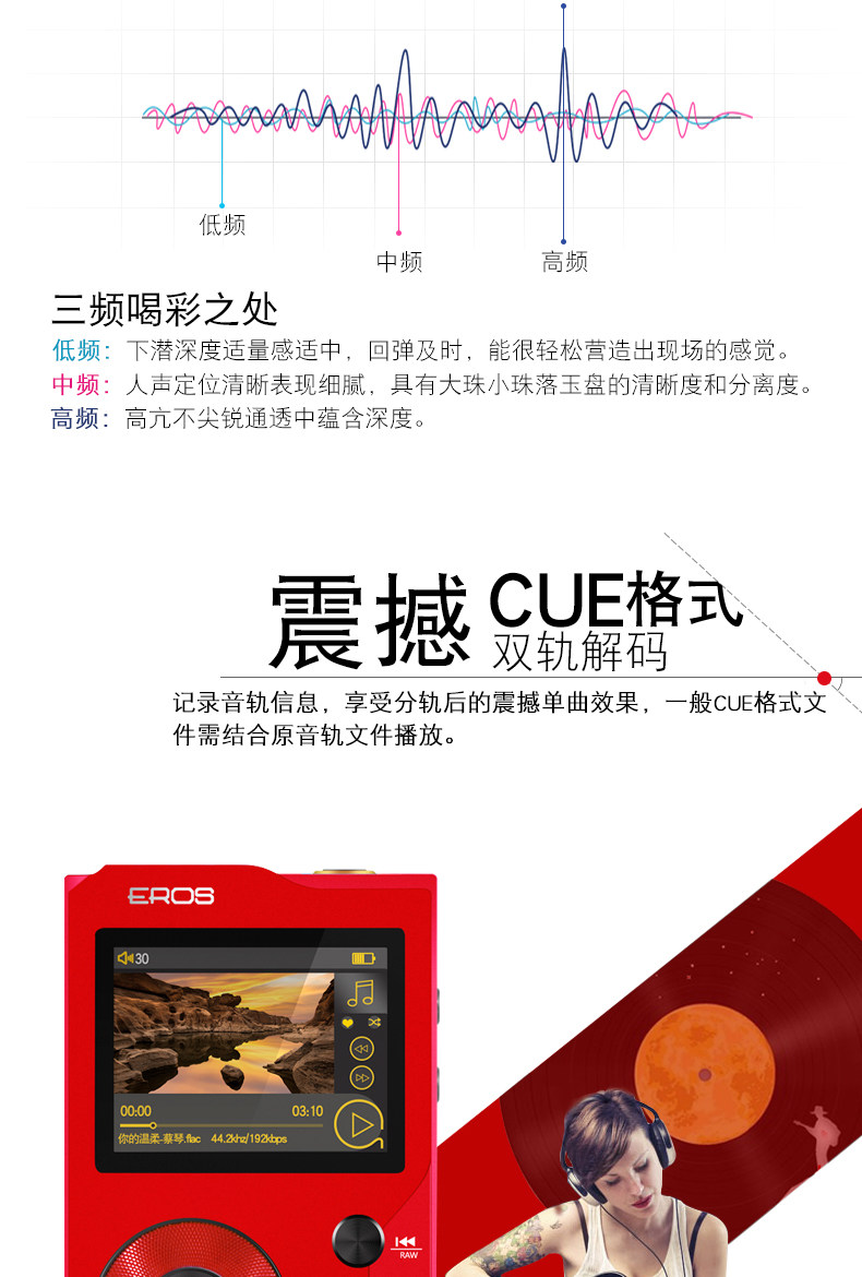 Yêu nước EROS K Trình phát nhạc lossless Kốc sốt DSD giải pháp cứng Bluetooth MP3 xe Walkman - Máy nghe nhạc mp3 	máy nghe nhạc không dây bluetooth	