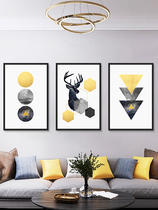 Nordic living room decorative painting light luxury sofa background wall mural painting modern minimalist triple painting restaurant abstract deer